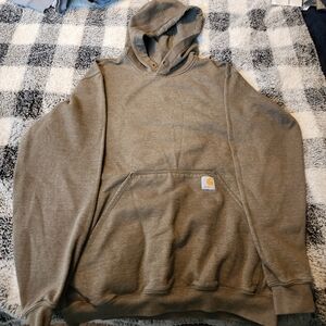 Carhartt Olive Green Hooded Work Sweatshirt